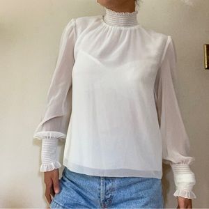 NWT Aritzia Wilfred Valencia Blouse in Light Birch